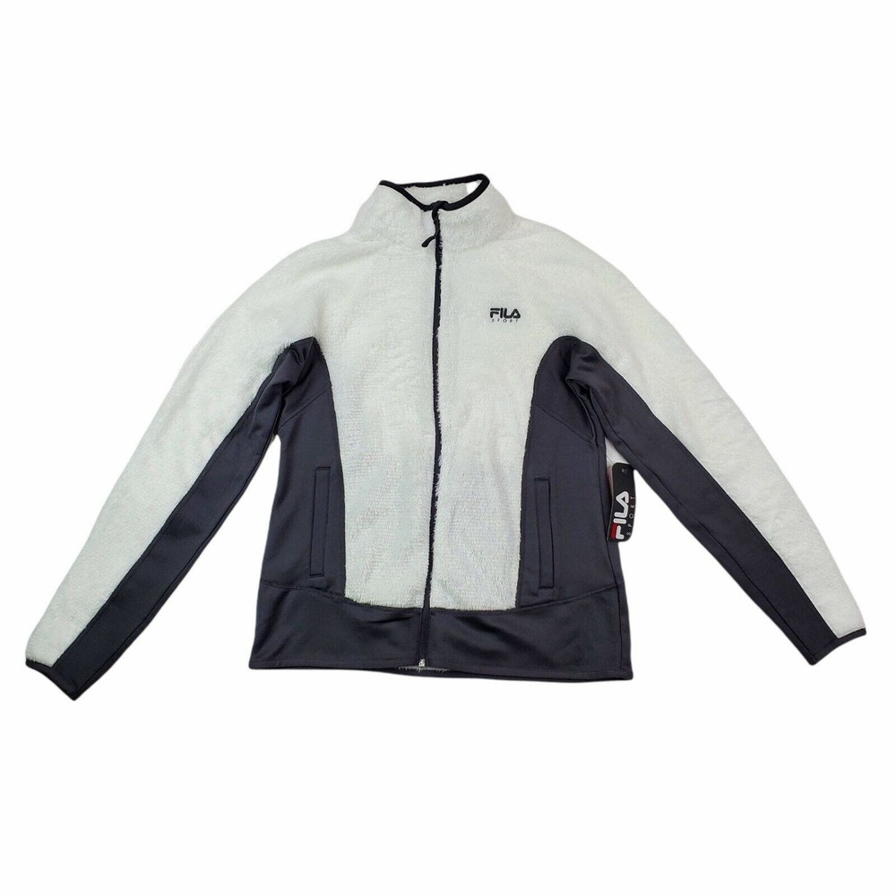 CC - Fila Sport Live In Motion Jacket Women Medium Gray White Long Sleeve NWT